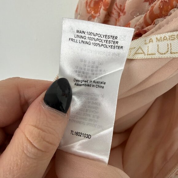 La Maison Talulah The Faithful Maxi Dress Pink Floral Pearl Size Small S EUC - Picture 16 of 16